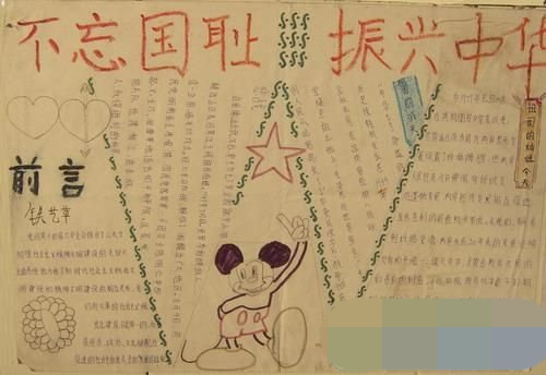 愛(ài)國(guó)主義教育手抄報(bào):不亡國(guó)恥 振興中華